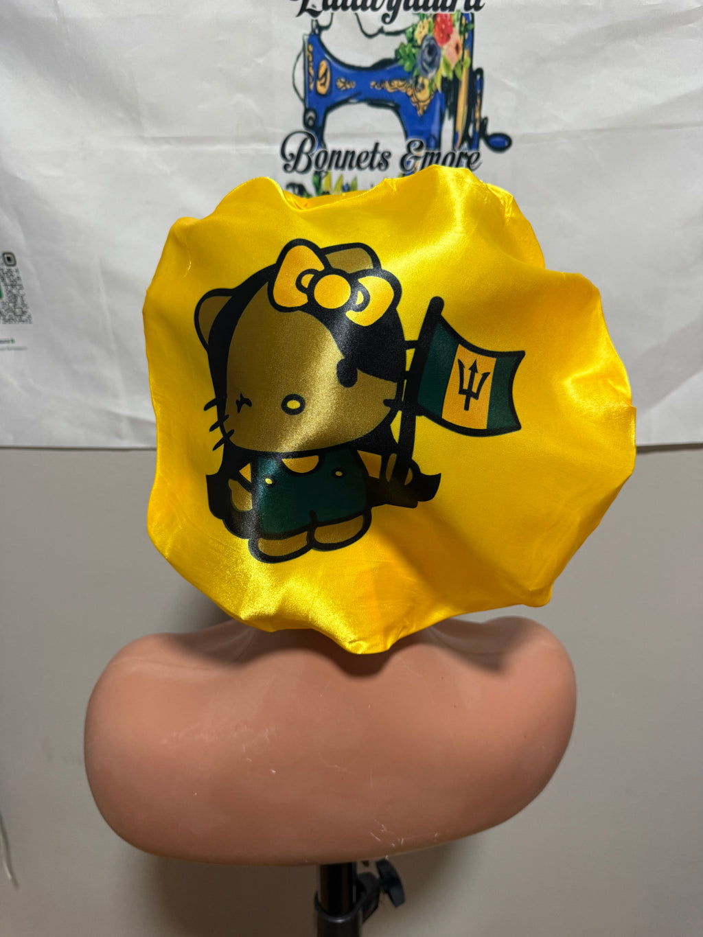 Barbados Hello Kitty Satin hair bonnet