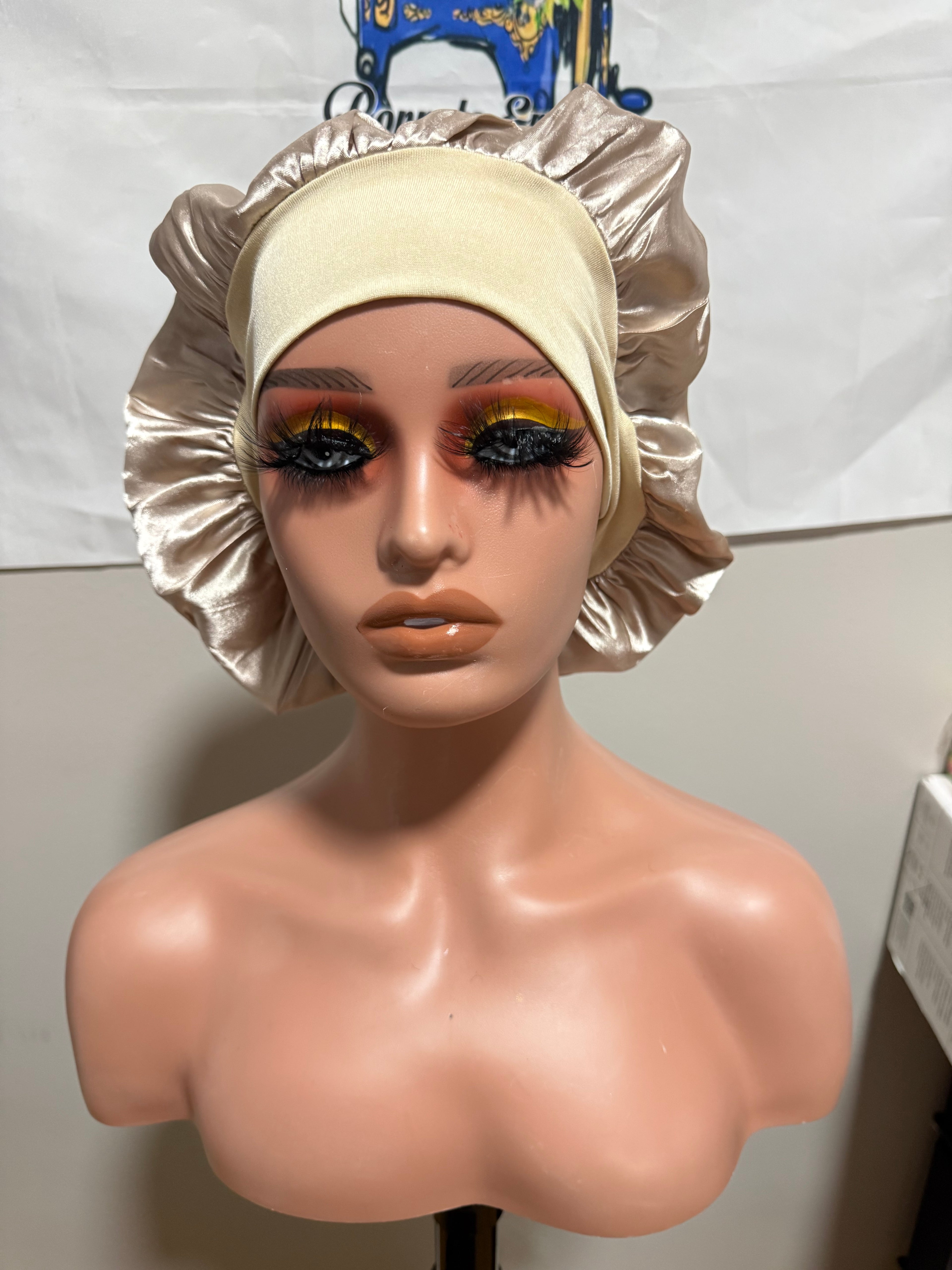 Black by popular demand gold hair bonnet